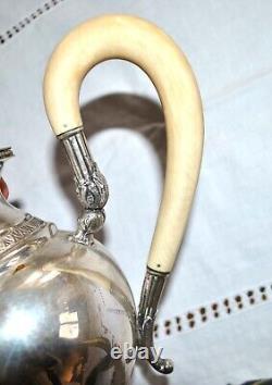 Ancient Silver Teapot with Duck Spout Solid Silver 800 Hallmark Coffee Tea Italy 480g