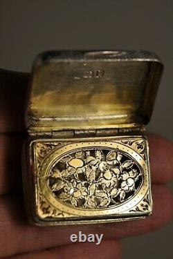 Ancient Silver Vinaigrette Ancient Massive Solid Silver Georgian Scent Box 1810