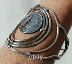 Ancient Solid Silver 925 Bracelet Art Nouveau Collection by a Designer