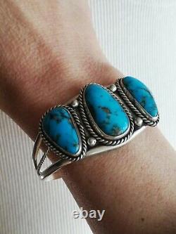 Ancient Solid Silver 925 Navajo Turquoise Bracelet