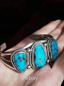 Ancient Solid Silver 925 Navajo Turquoise Bracelet