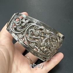 Ancient Solid Silver Bracelet 925 Art Nouveau Creator Asia Tank