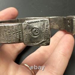 Ancient Solid Silver Bracelet 925 Silver Ethnic Tank Creator Bangle 137g