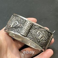 Ancient Solid Silver Bracelet Silver 925 Ethnic Tank Creator 58g