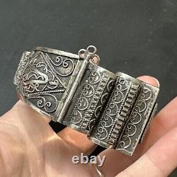Ancient Solid Silver Bracelet Silver 925 Ethnic Tank Creator 58g
