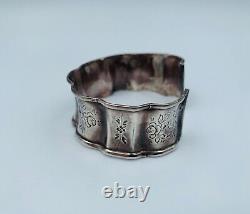 Ancient Solid Silver Bracelet with Minerva Head Hallmark Engraved Flower 17 Grams W1112