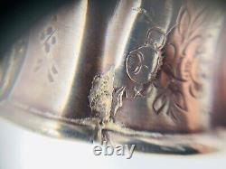 Ancient Solid Silver Bracelet with Minerva Head Hallmark Engraved Flower 17 Grams W1112