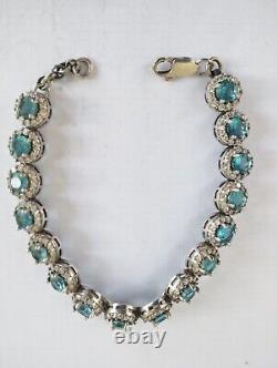 Ancient Solid Silver Bracelet with Topaz Stones, Weight 17g