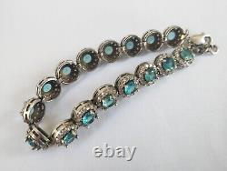 Ancient Solid Silver Bracelet with Topaz Stones, Weight 17g