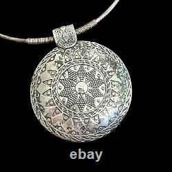 Ancient Solid Silver & Ethnic Necklace, Berber & 78 Grams