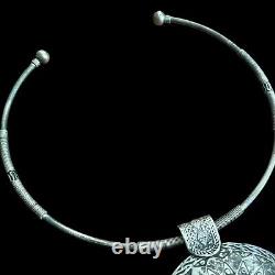 Ancient Solid Silver & Ethnic Necklace, Berber & 78 Grams