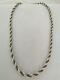 Ancient Solid Silver Necklace 950 Twisted Rope Chain Art Deco