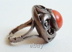 Ancient Solid Silver Ring And Coral Silver Ring Coral Ancient Jewel