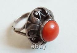 Ancient Solid Silver Ring And Coral Silver Ring Coral Ancient Jewel