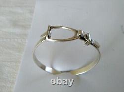 Ancient Solid Silver Stirrup Shaped Bracelet Vintage_opening Bangle