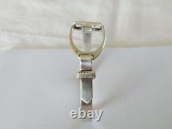 Ancient Solid Silver Stirrup Shaped Bracelet Vintage_opening Bangle