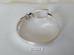 Ancient Solid Silver Stirrup Shaped Bracelet Vintage_opening Bangle