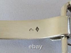 Ancient Solid Silver Stirrup Shaped Bracelet Vintage_opening Bangle