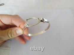 Ancient Solid Silver Stirrup Shaped Bracelet Vintage_opening Bangle