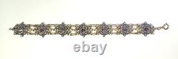 Ancient Solid Silver Vermeil Amethyst Diamond Bracelet