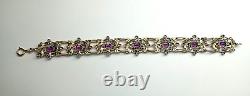 Ancient Solid Silver Vermeil Amethyst Diamond Bracelet