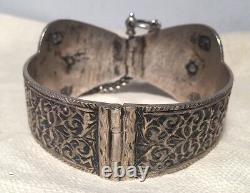 Ancient Tribal Ethnic Sterling Silver Ornate Ankle Bracelet