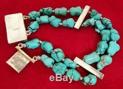 Ancient Turquoise Vermeil Bracelet In Sterling Silver
