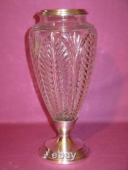 Ancient Vase In Crystal And Solid Silver Minerve Punch Era XIX Century