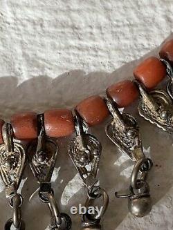 Ancient Yemen Coral Necklace Silver Antique Yemeni Red Coral Silver Necklace Necklace Necklace Necklace