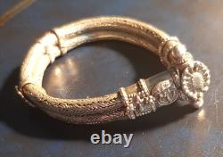 Ancient bracelet from Rajasthan or South India, solid silver 55 grams