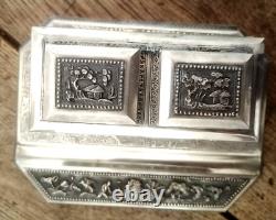 Ancient complete rare 3-piece silver writing set from Indochina