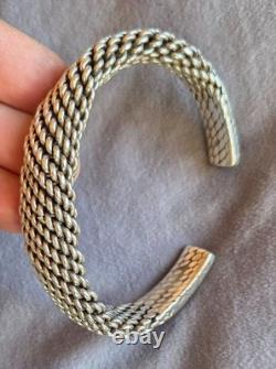 Ancient ethnic torque bracelet solid silver twisted Thailand Burma 72.85 G Ancient ethnic torque bracelet solid silver twisted Thailand Burma 72.85 G