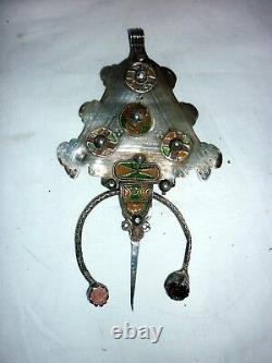 Ancient large solid silver fibula wedding jewelry set Morocco