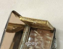 Ancient nielloed solid silver and vermeil vinaigrette pendant Salt Perfume Jewelry