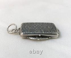 Ancient nielloed solid silver and vermeil vinaigrette pendant Salt Perfume Jewelry