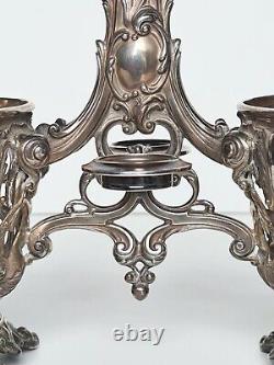 Ancient oil and vinegar holder in solid silver (minerva) 19th century
