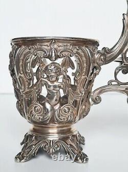 Ancient oil and vinegar holder in solid silver (minerva) 19th century