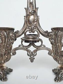 Ancient oil and vinegar holder in solid silver (minerva) 19th century