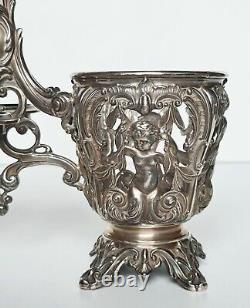 Ancient oil and vinegar holder in solid silver (minerva) 19th century