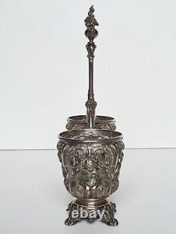 Ancient oil and vinegar holder in solid silver (minerva) 19th century