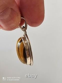 Ancient pendant in solid silver and tiger's eye