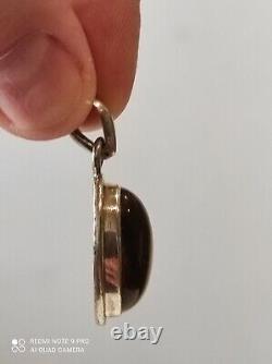 Ancient pendant in solid silver and tiger's eye