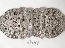Ancient rare solid silver wedding belt, Islamic Asian tribal, 19th century