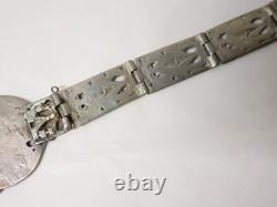 Ancient rare solid silver wedding belt, Islamic Asian tribal, 19th century