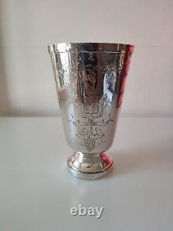 Ancient silver goblet on a pedestal, Vigneron Society of Issoudun.