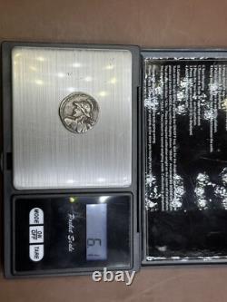 Ancient silver tetradrachm coin of Eucratides I, circa 171 BC