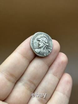 Ancient silver tetradrachm coin of Eucratides I, circa 171 BC