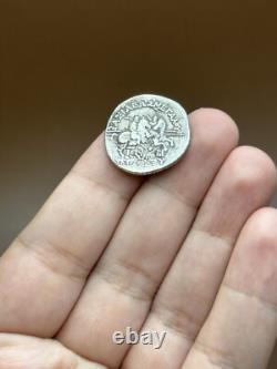 Ancient silver tetradrachm coin of Eucratides I, circa 171 BC