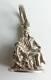 Ancient Small Solid Silver Pieta Pendant Christ Chatelaine