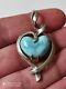 Ancient Solid Silver And Larimar Heart Pendant